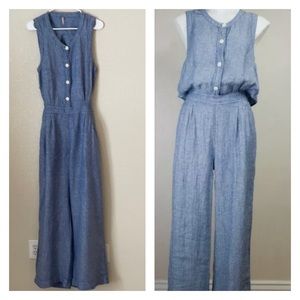 Free People Linen Chambray Jumpsuit size XS